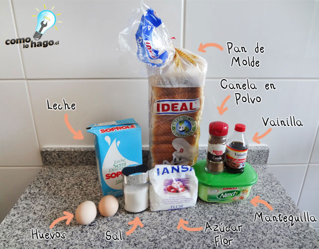 Ingredientes - Cómo hacer tostadas francesas