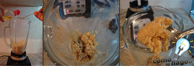 Formando la pasta de avellanas - Cómo hacer nutella casera