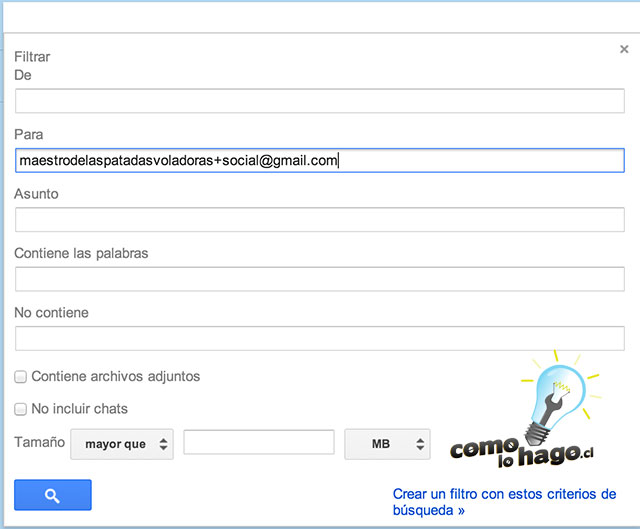 Creación de filtros - Cómo crear comodines con tu correo electrónico de Gmail