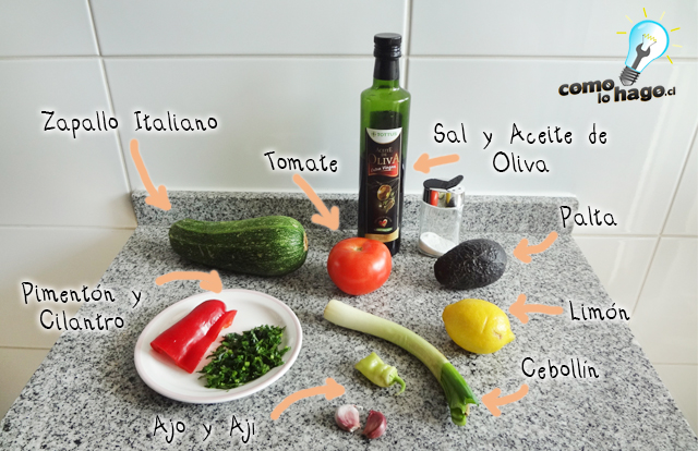 Ingredientes - Cómo hacer un pebre de zapallo italiano